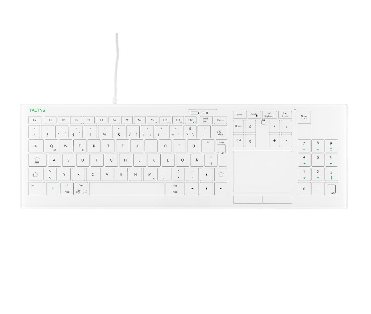 CLAVIER TACTYS USB TACTILE verre LAVABLE certifié ip65 made in France