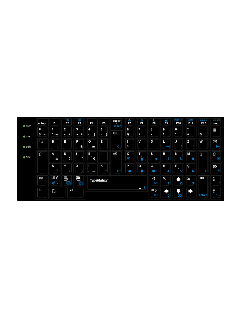 Typematrix skin 035-B Bépo FR Black