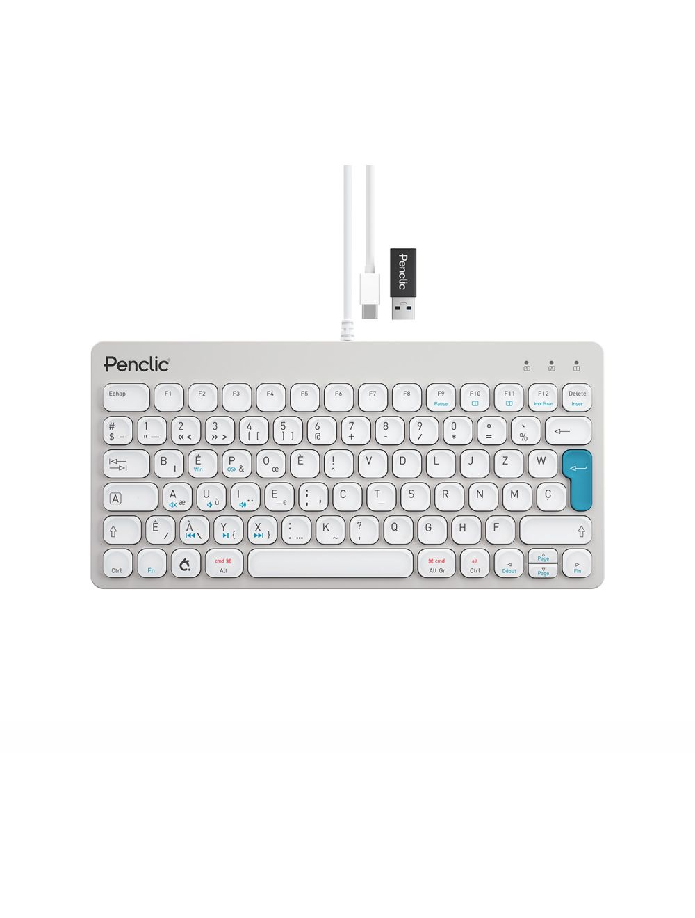Penclic Compact Keyboard C3 Corded Azerty Fr / Bepo Fr
